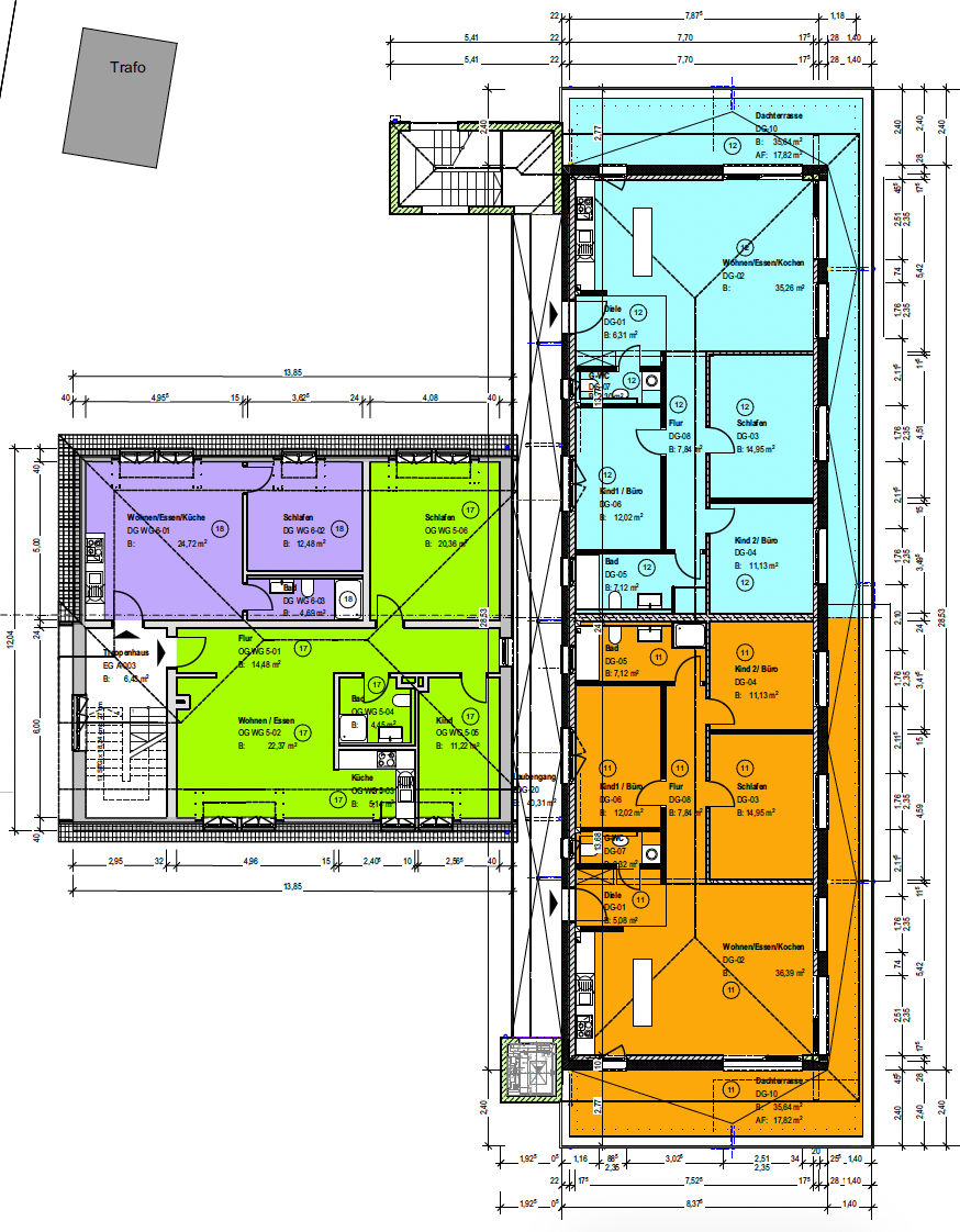 Staffelgeschoss & Penthouses · WKS9 · aktualisierter Plan aus dem Investment Memo