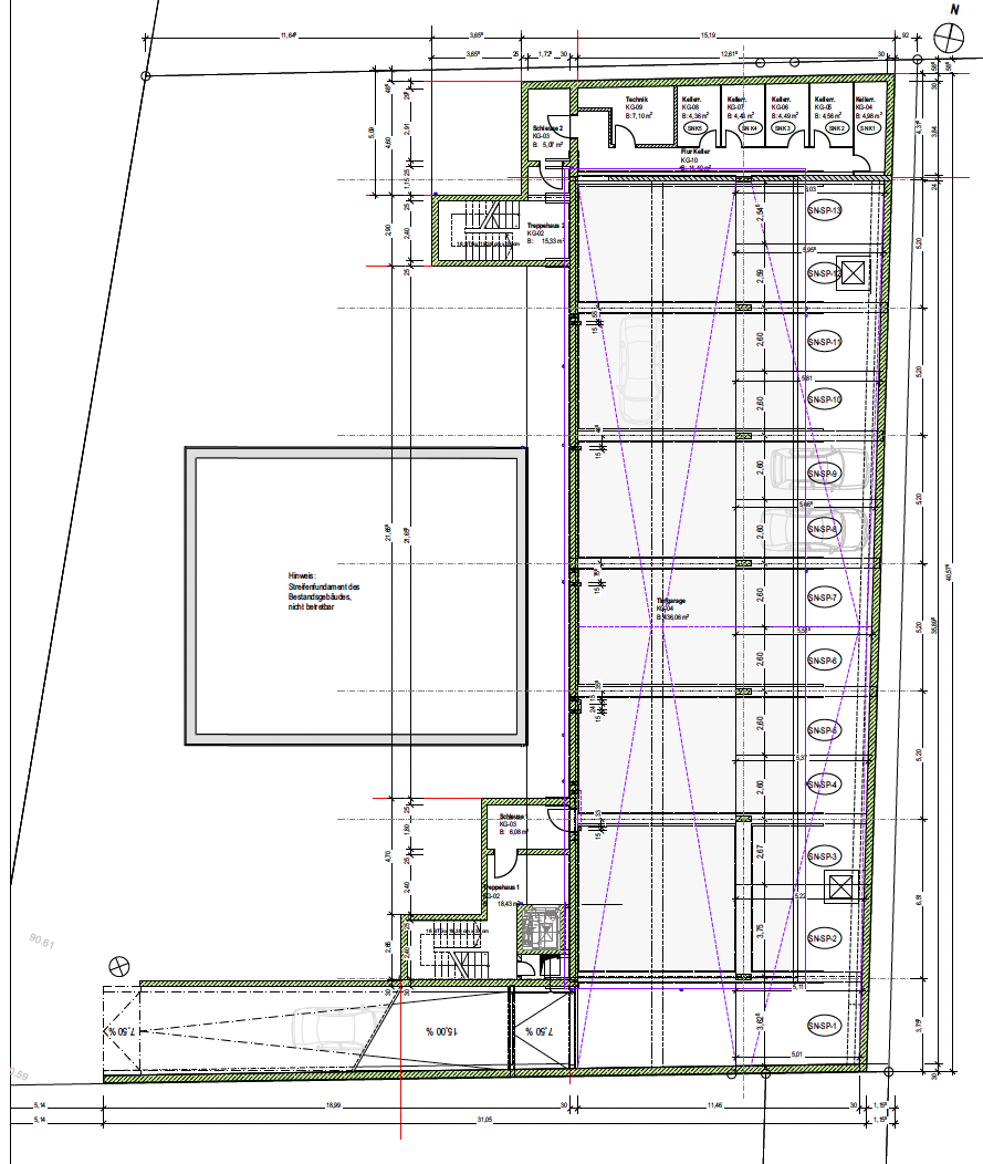 Untergeschoss & Tiefgarage · WKS9 · aktualisierter Plan aus dem Investment Memo